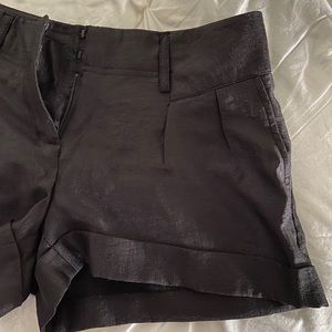 Express Shimmery Black Pleated Shorts